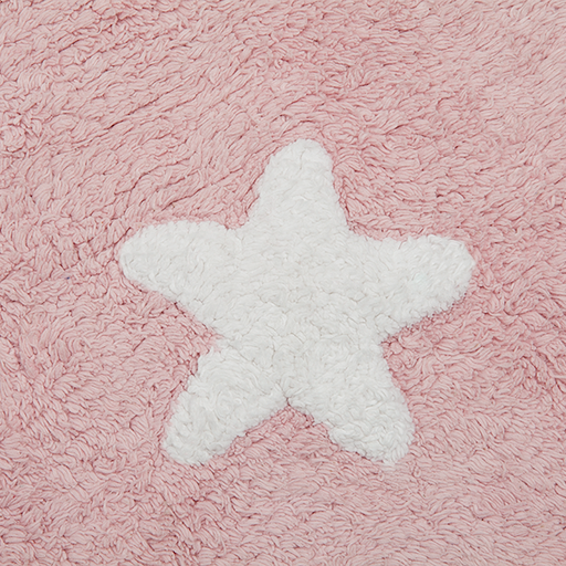 Washable Rug Stars Pink-White