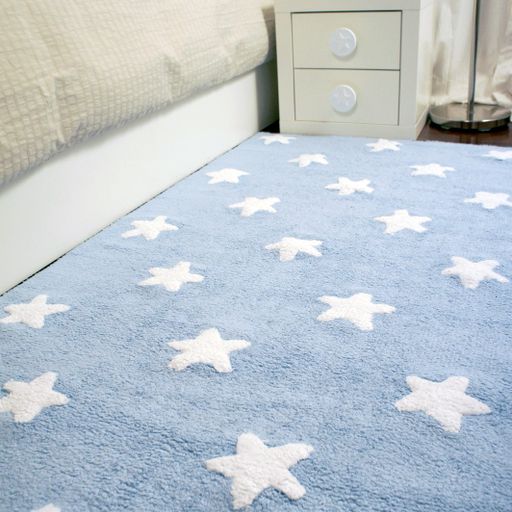 Washable Rug Stars Blue-White