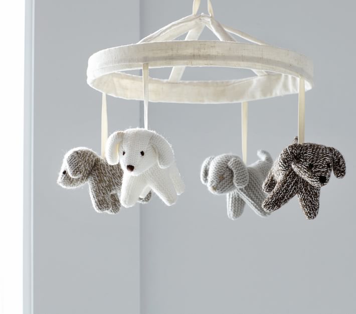 Knit Dog Musical Crib Mobile